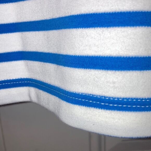 LANDS END Tank Top Nautical Cotton Blue White Stripes Womens Plus Size XL - Picture 4 of 11